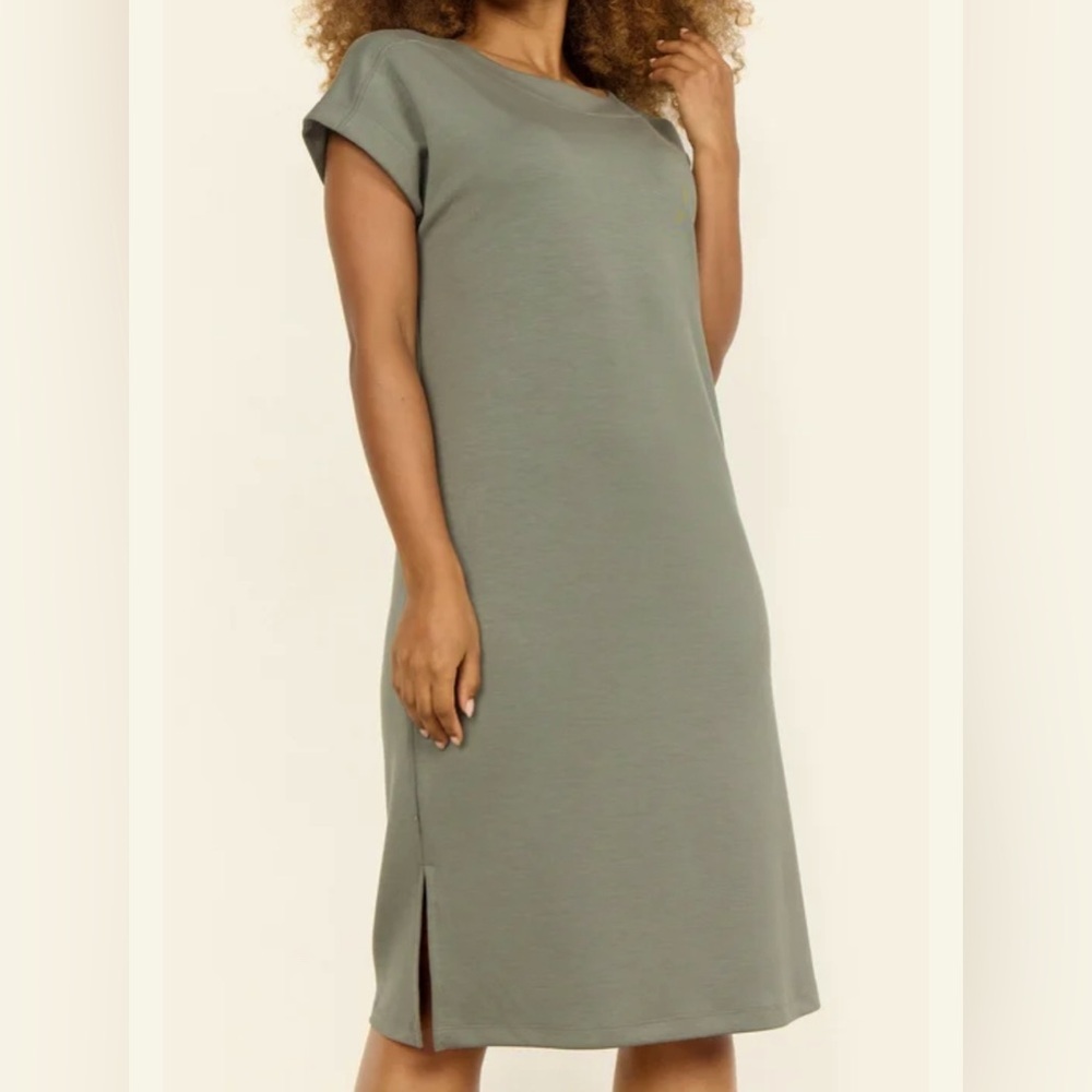 Soya Concept Olive Green Super Soft Modal Blend Casual Dress- size M
